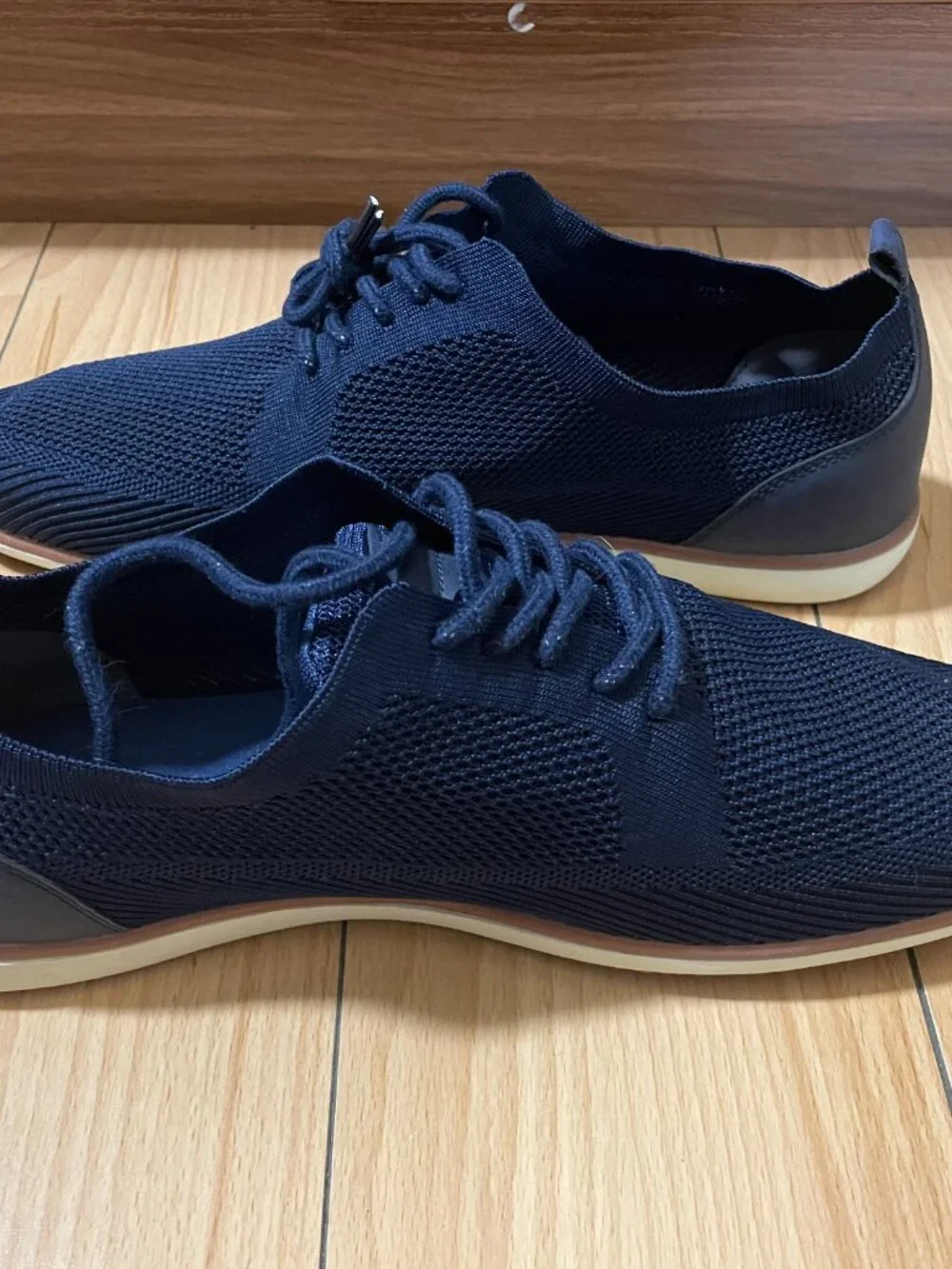 NWOT Navy Blue Knit Derby Shoes